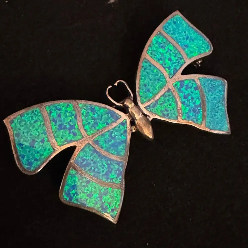Vintage Sterling Silver Butterfly Brooch Pin or Pendant
